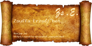 Zsuffa Erzsébet névjegykártya