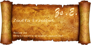 Zsuffa Erzsébet névjegykártya